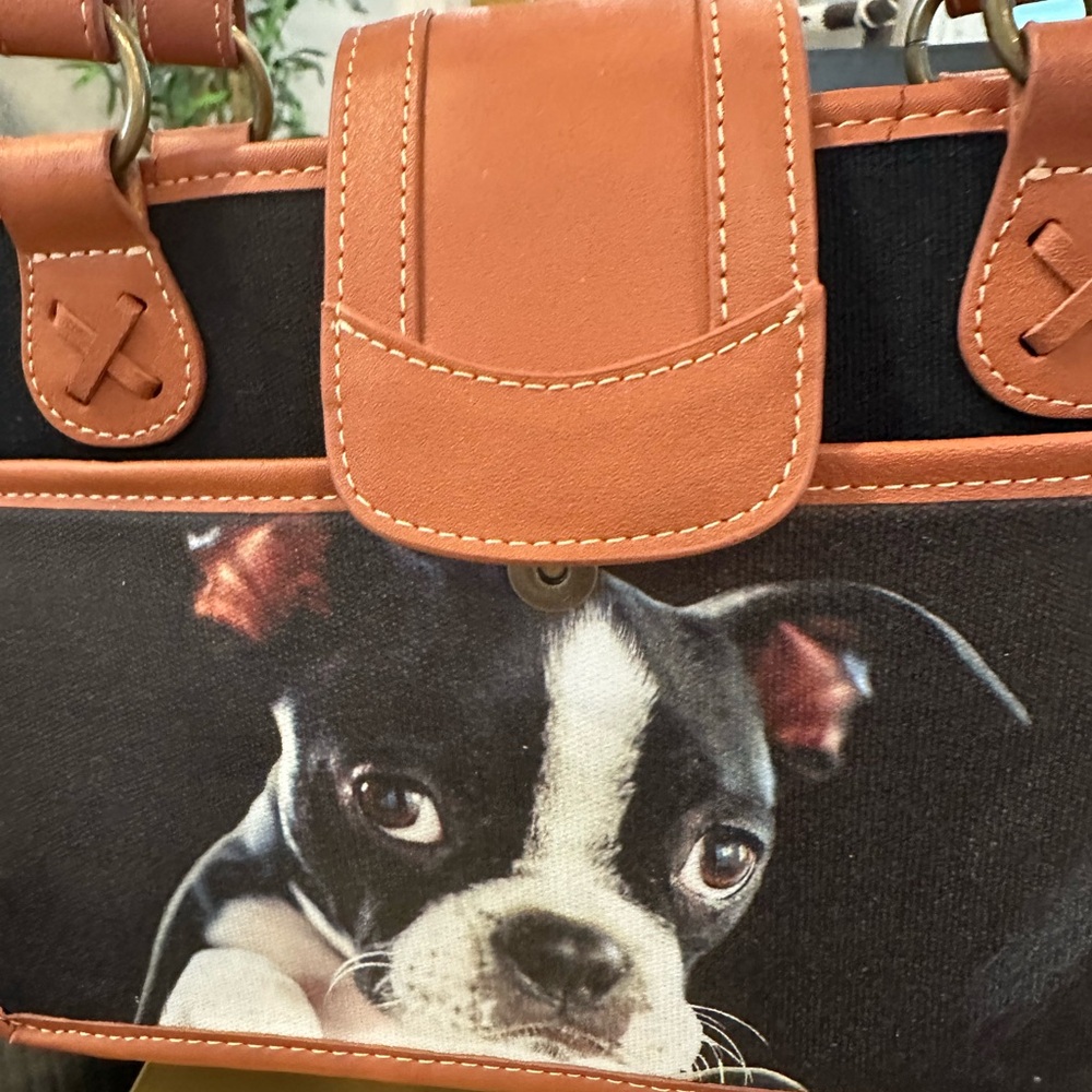 Cute Boston Terrier Dog Print Handbag “Look at that Face” - Picture 10 of 12